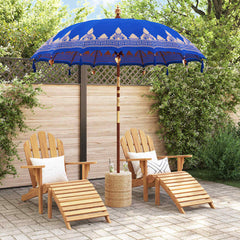 vidaXL Balinese Parasol Blue 215 x 215 x 260 cm Cotton and Wood 3