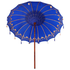 vidaXL Balinese Parasol Blue 215 x 215 x 260 cm Cotton and Wood 5