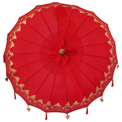 vidaXL Balinese Parasol Red (180-190) x 260 cm Cotton and Wood 6