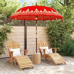 vidaXL Balinese Parasol Red 215 x 215 x 260 cm Cotton and Wood 3