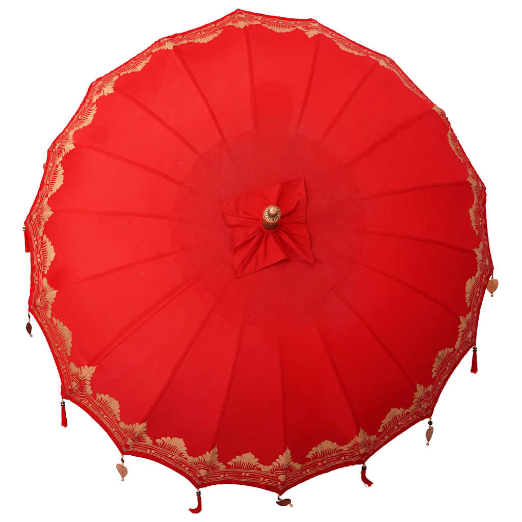 vidaXL Balinese Parasol Red 215 x 215 x 260 cm Cotton and Wood 6