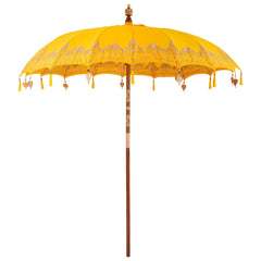 vidaXL Balinese Parasol Yellow 215 x 215 x 260 cm Cotton and Wood 2