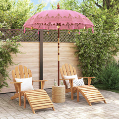 vidaXL Balinese Parasol Pink (180-190) x 260 cm Cotton and Wood 3