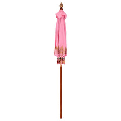 vidaXL Balinese Parasol Pink (180-190) x 260 cm Cotton and Wood 4