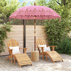 vidaXL Balinese Parasol Pink 215 x 215 x 260 cm Cotton and Wood 3