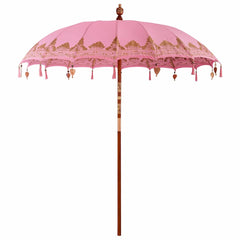 vidaXL Balinese Parasol Pink 215 x 215 x 260 cm Cotton and Wood 2