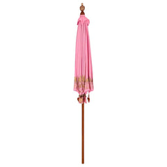 vidaXL Balinese Parasol Pink 215 x 215 x 260 cm Cotton and Wood 4