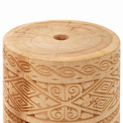 vidaXL Parasol Base 28.05 kg Natural Solid Wood Cylindrical 5
