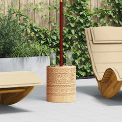 vidaXL Parasol Base 28.05 kg Natural Solid Wood Cylindrical 1