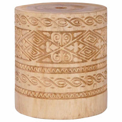 vidaXL Parasol Base 28.05 kg Natural Solid Wood Cylindrical 2