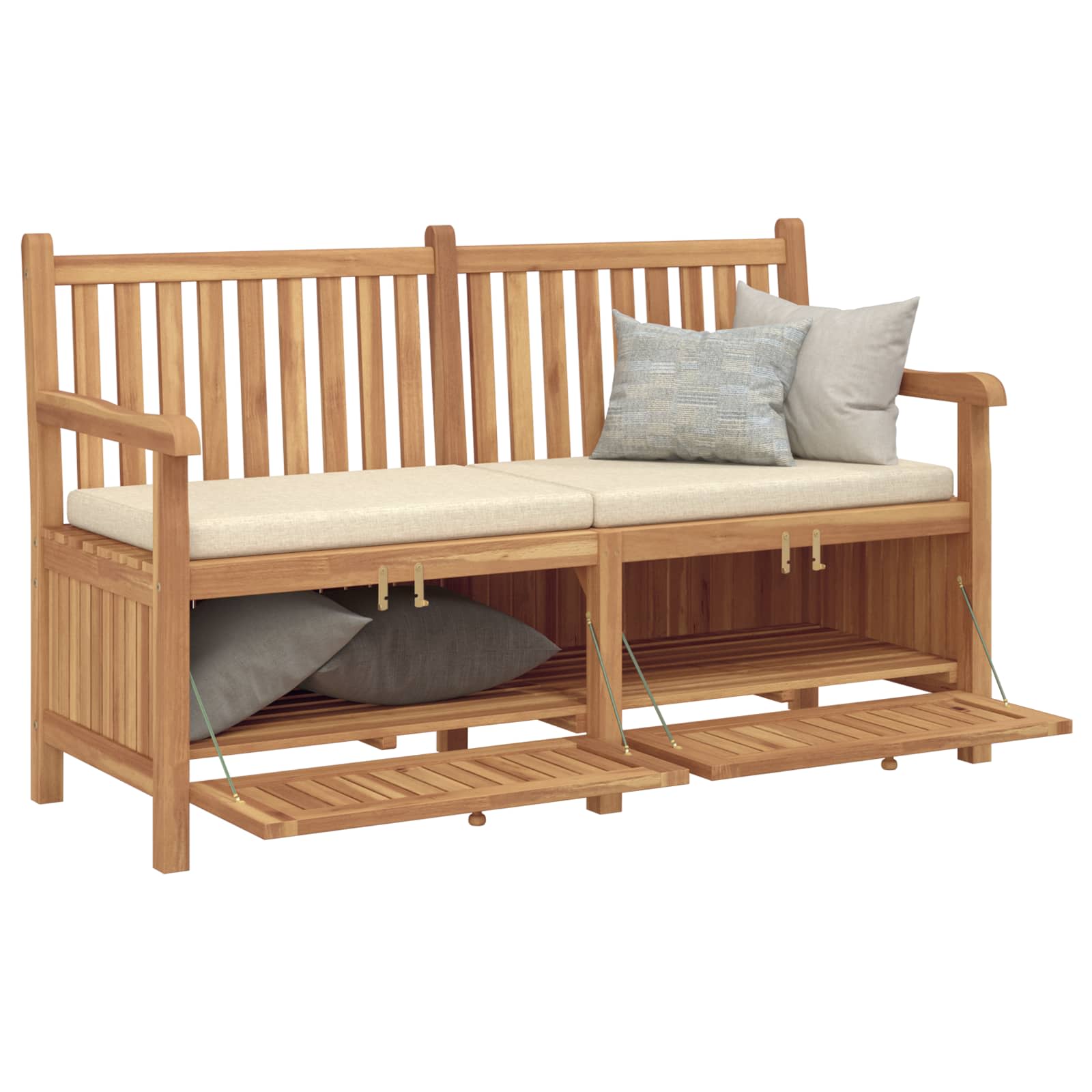 vidaXL Garden Bench with Storage 150 x 60 x 90 cm Solid Teak Wood 2