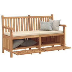 vidaXL Garden Bench with Storage 150 x 60 x 90 cm Solid Teak Wood 2