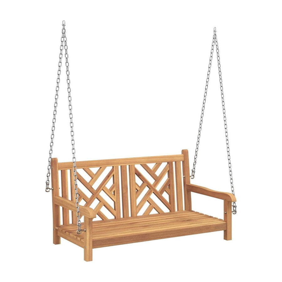 vidaXL Garden Swing Bench 114 x 60 x 64 cm Solid Teak Wood 1