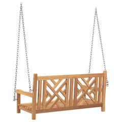 vidaXL Garden Swing Bench 114 x 60 x 64 cm Solid Teak Wood 4