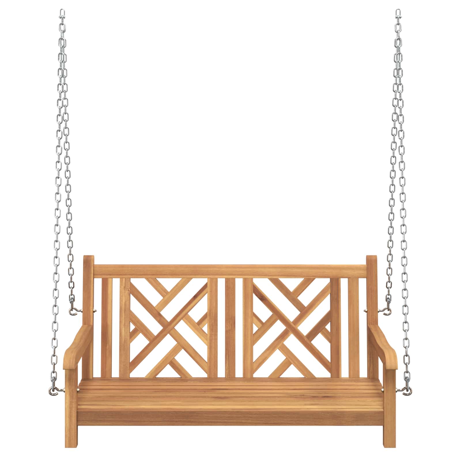 vidaXL Garden Swing Bench 114 x 60 x 64 cm Solid Teak Wood 2