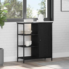 vidaXL Sideboard Black Oak 70 x 30 x 80 cm 1