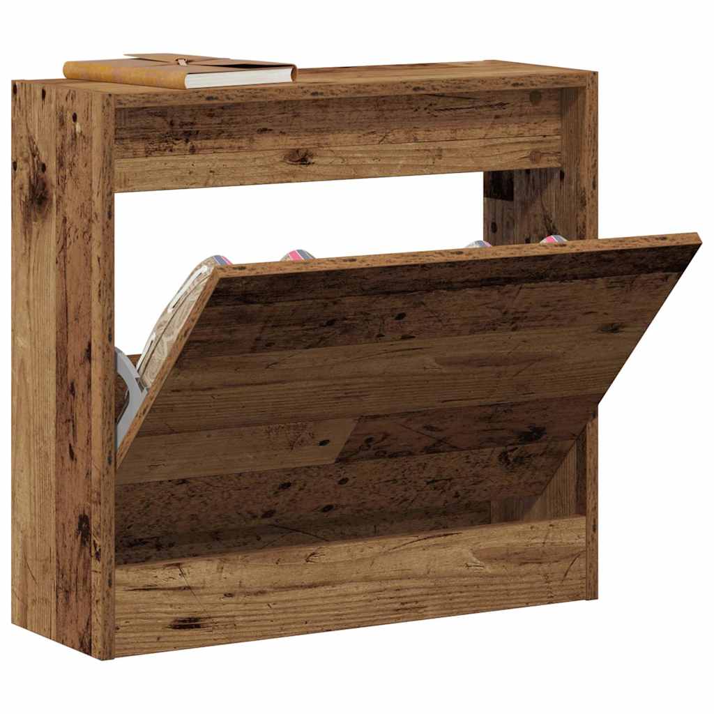 vidaXL Shoe Cabinet 60 x 21 x 57 cm Engineered Wood Old Wood 3