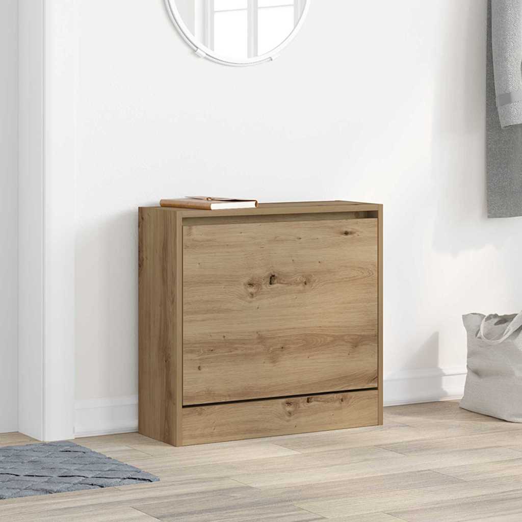 vidaXL Shoe Cabinet 60 x 21 x 57 cm Engineered Wood Artisan Oak 1