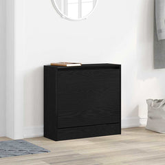 vidaXL Shoe Cabinet 60 x 21 x 57 cm Engineered Wood Black Oak 1