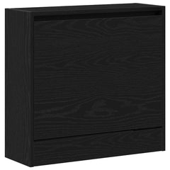 vidaXL Shoe Cabinet 60 x 21 x 57 cm Engineered Wood Black Oak 2