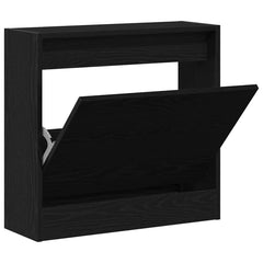 vidaXL Shoe Cabinet 60 x 21 x 57 cm Engineered Wood Black Oak 5