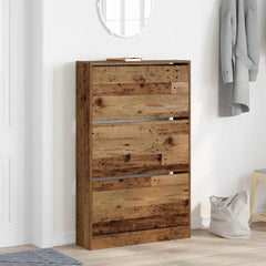 vidaXL Shoe Cabinet 80 x 21 x 125.5 cm Engineered Wood Old Wood 4