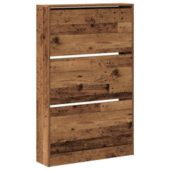 vidaXL Shoe Cabinet 80 x 21 x 125.5 cm Engineered Wood Old Wood 2