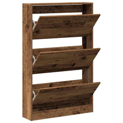 vidaXL Shoe Cabinet 80 x 21 x 125.5 cm Engineered Wood Old Wood 5