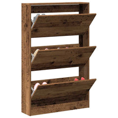 vidaXL Shoe Cabinet 80 x 21 x 125.5 cm Engineered Wood Old Wood 3