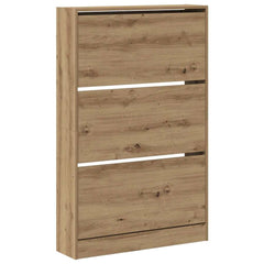 vidaXL Shoe Cabinet 80 x 21 x 125.5 cm Engineered Wood Artisan Oak 2