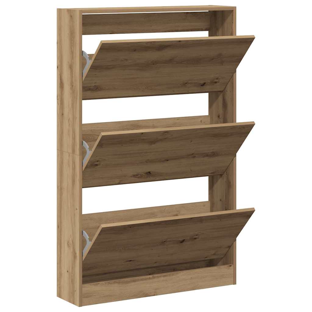 vidaXL Shoe Cabinet 80 x 21 x 125.5 cm Engineered Wood Artisan Oak 5
