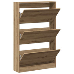 vidaXL Shoe Cabinet 80 x 21 x 125.5 cm Engineered Wood Artisan Oak 5