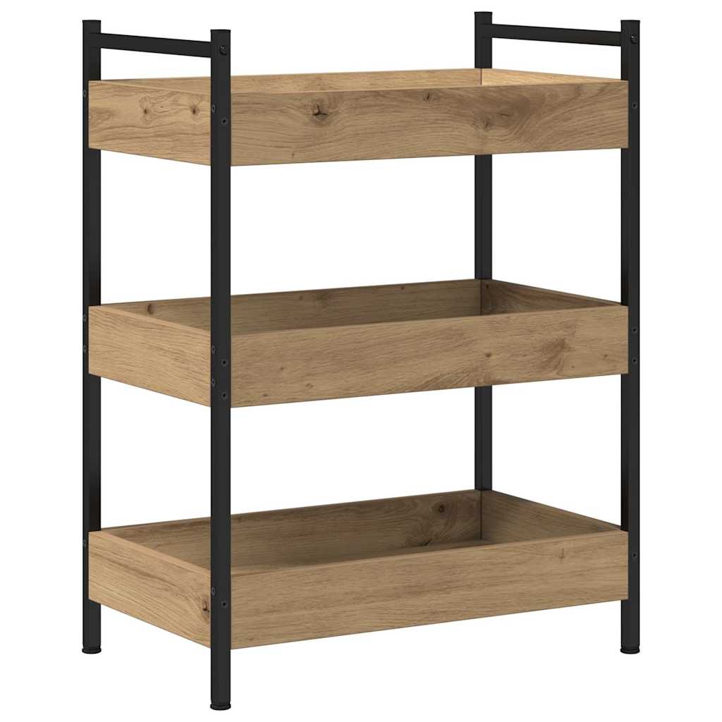 vidaXL Kitchen Trolley Artisan Oak 50 x 30 x 70 cm Engineered Wood 5