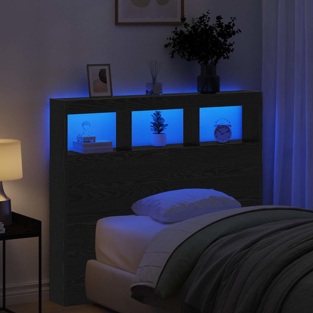 vidaXL Headboard Black Oak Engineered Wood 4