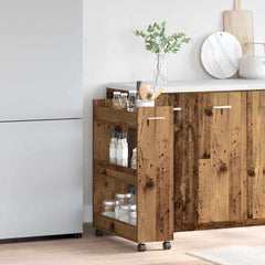 vidaXL Cabinet with Wheel Old Wood 60 x 22 x 79 cm 4