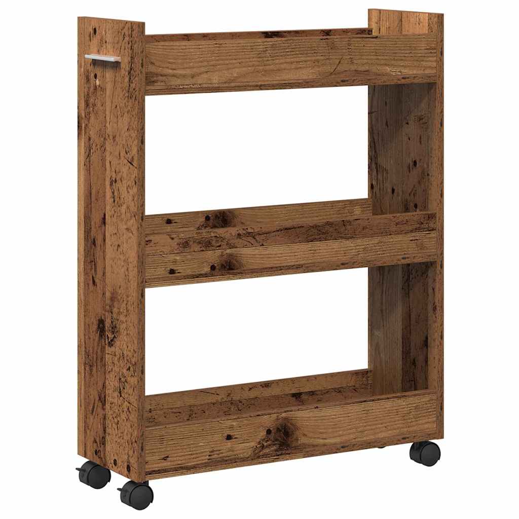 vidaXL Cabinet with Wheel Old Wood 60 x 22 x 79 cm 5