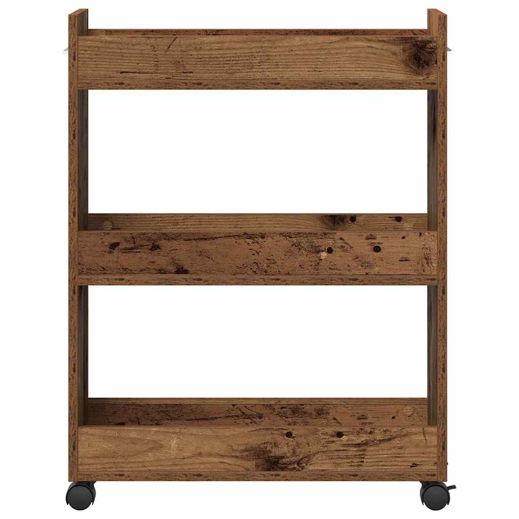 vidaXL Cabinet with Wheel Old Wood 60 x 22 x 79 cm 6