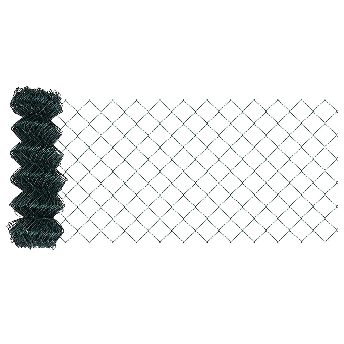 Chain Link Fence Steel Mesh size 40 x 40 mm Length 10 m Green 0.8 m