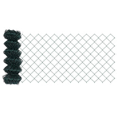 Chain Link Fence Steel Mesh size 40 x 40 mm Length 10 m Green 0.8 m