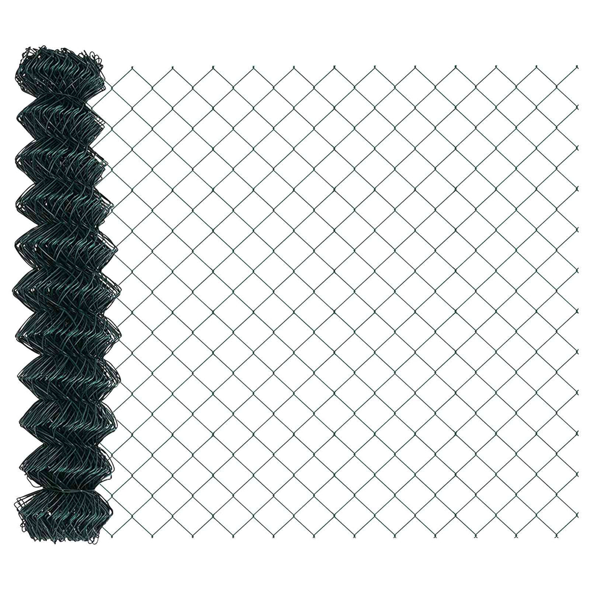 Chain Link Fence Steel Mesh size 40 x 40 mm Length 10 m Green 1 m
