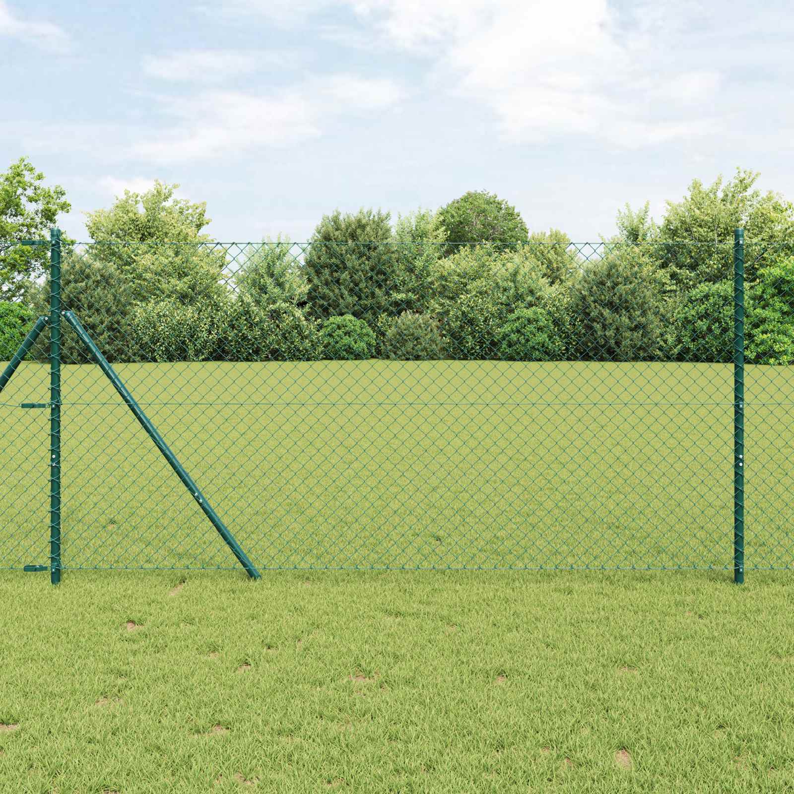 vidaXL Chain Link Fence 10 x 1.6 m Steel Green 1