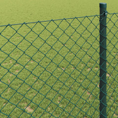 vidaXL Chain Link Fence 10 x 1.5 m Steel Green 4