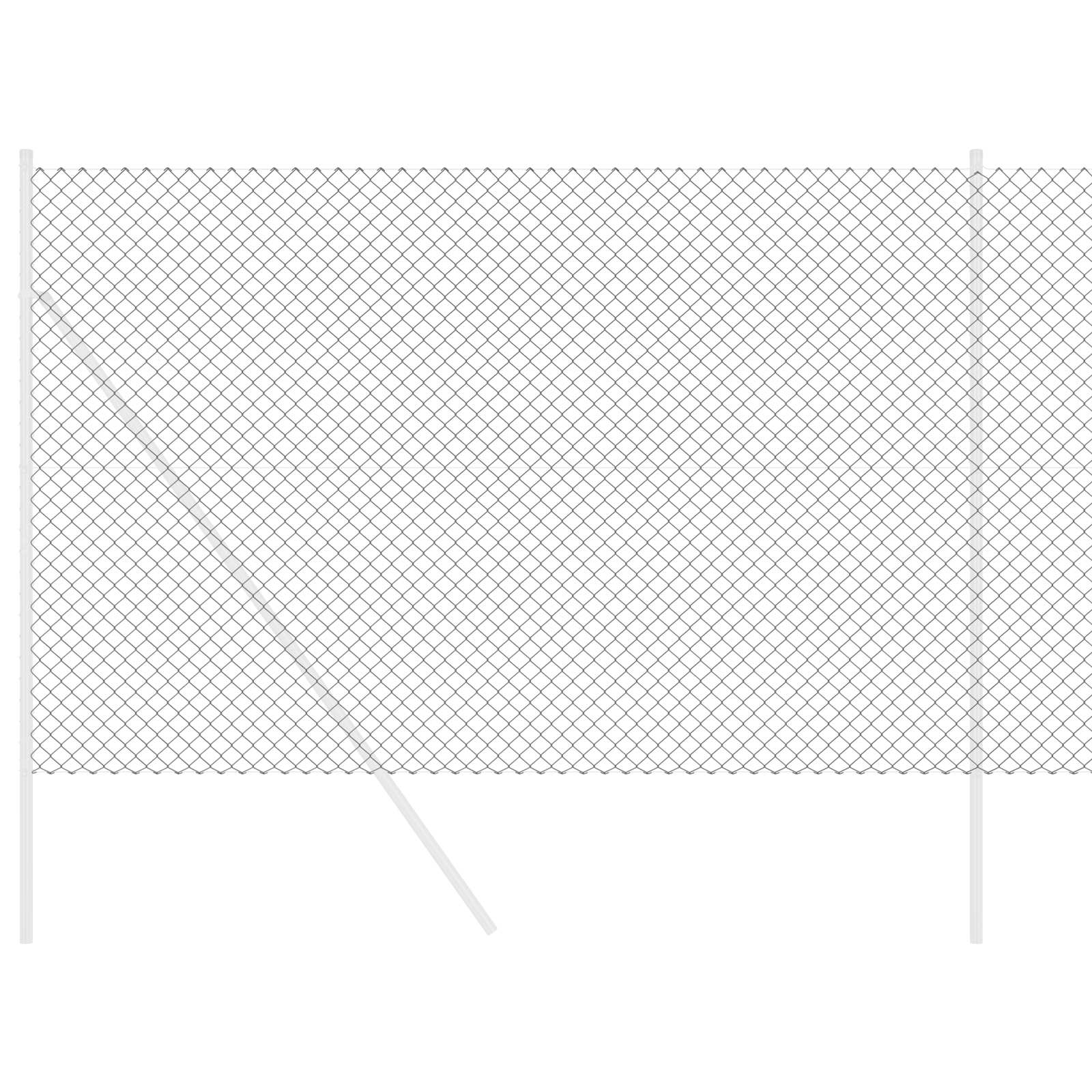 vidaXL Chain Link Fence 10 x 1.6 m Steel Grey 3