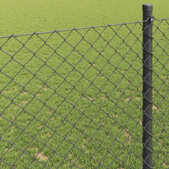 vidaXL Chain Link Fence 25 x 1 m Steel Grey 4