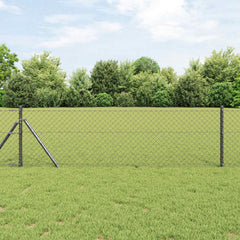 vidaXL Chain Link Fence 25 x 0.6 m Steel Grey 1