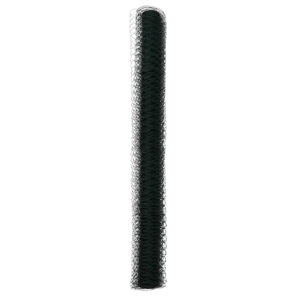 vidaXL Hexagon Fence 1.6 x 25 m PVC Green 6