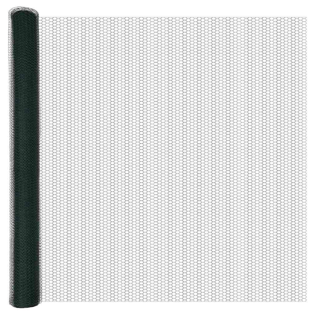 vidaXL Hexagon Fence 1.5 x 50 m PVC Green 5