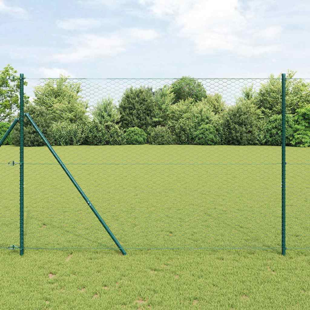 vidaXL Hexagon Fence 1.6 x 50 m PVC Green 1