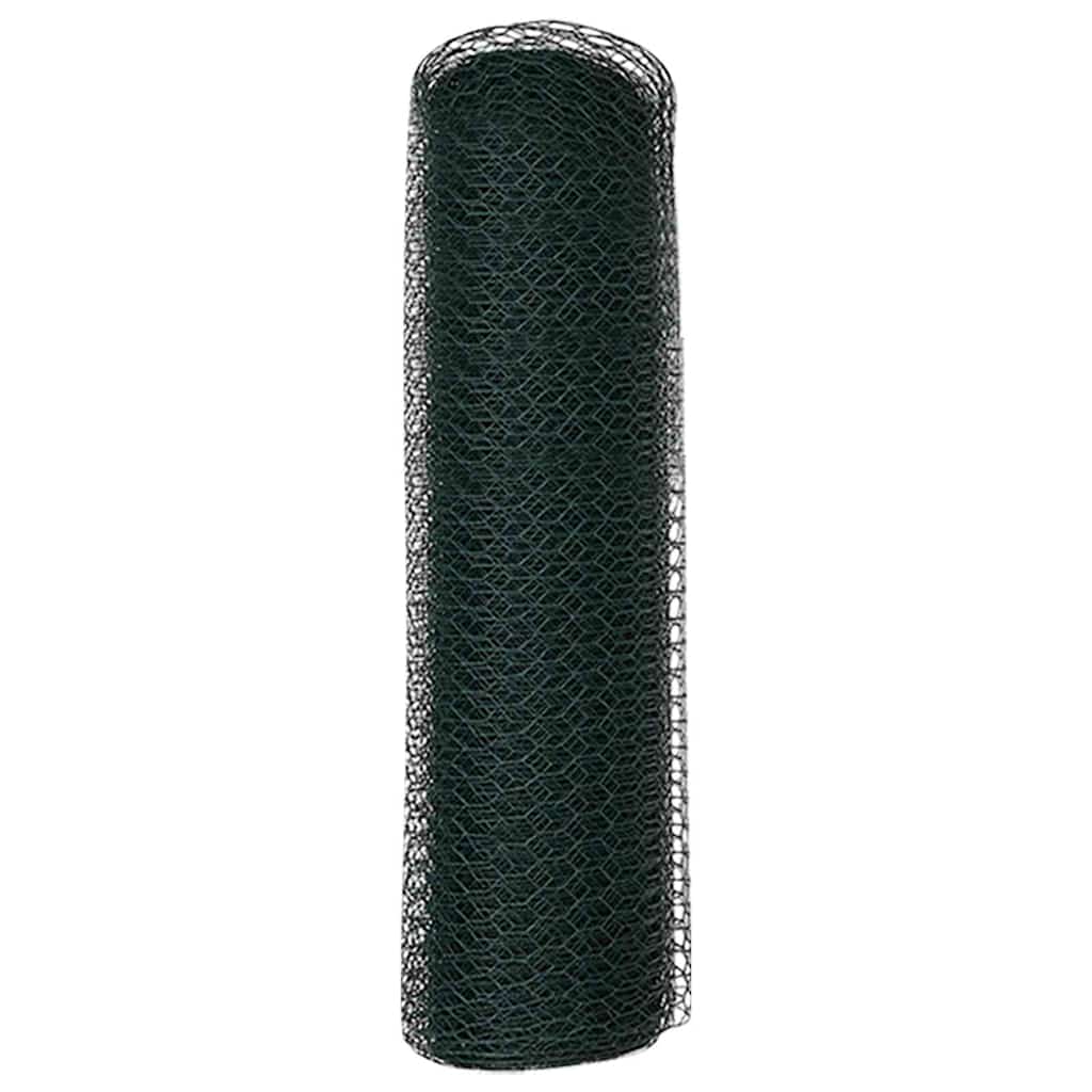 vidaXL Hexagon Fence 0.4 x 100 m PVC Green 6