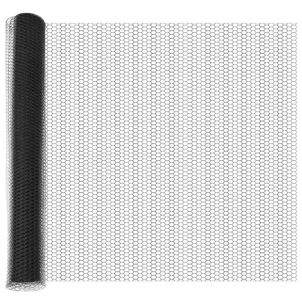 vidaXL Hexagon Fence 1 x 50 m PVC Grey 5